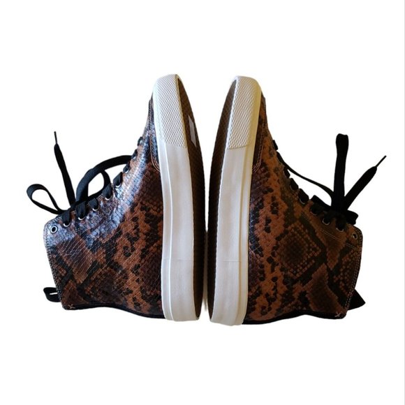 Rag & Bone High Top Snake Printed Leather Sneakers - Sz 38.5 (8.5) - Picture 3 of 16